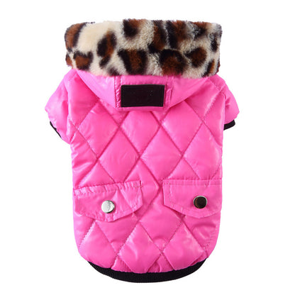 pet clothes autumn and winter fur collar coat