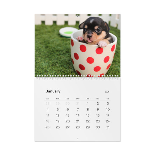 2026 Cute Puppy Wall Calendar (15% Donated to an Animal Charity)