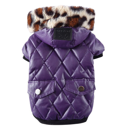 pet clothes autumn and winter fur collar coat