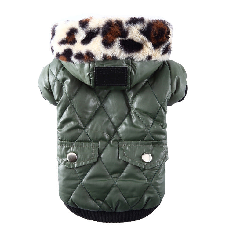 pet clothes autumn and winter fur collar coat
