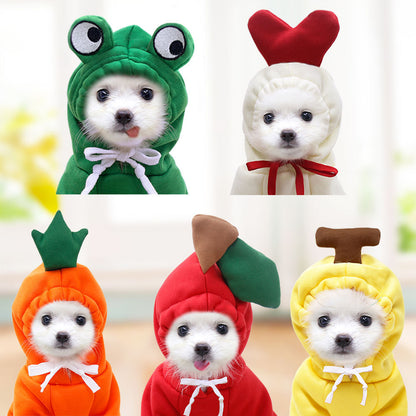 Cute Fruit Dog Clothes with Winter Warm Fleece