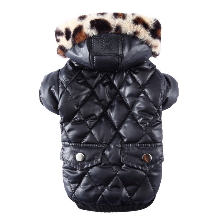 pet clothes autumn and winter fur collar coat