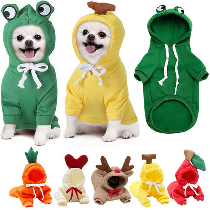 Cute Fruit Dog Clothes with Winter Warm Fleece